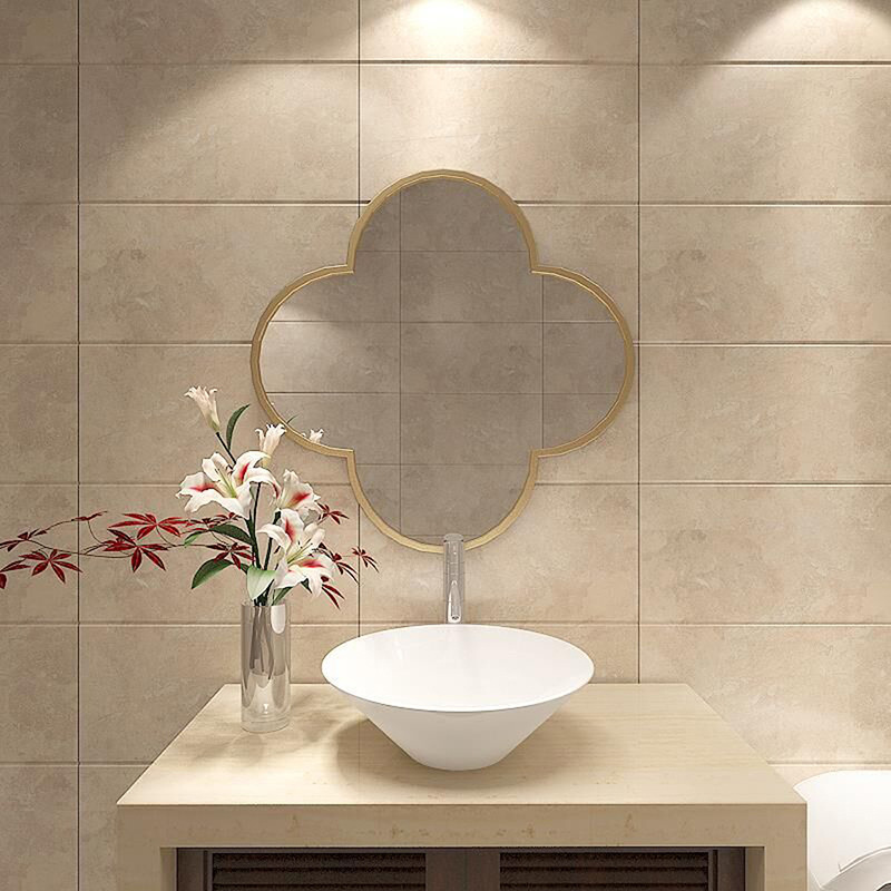現代簡約浴室鏡 家用臥室酒店民宿裝飾梳妝鏡 壁掛創意異形梅花鏡